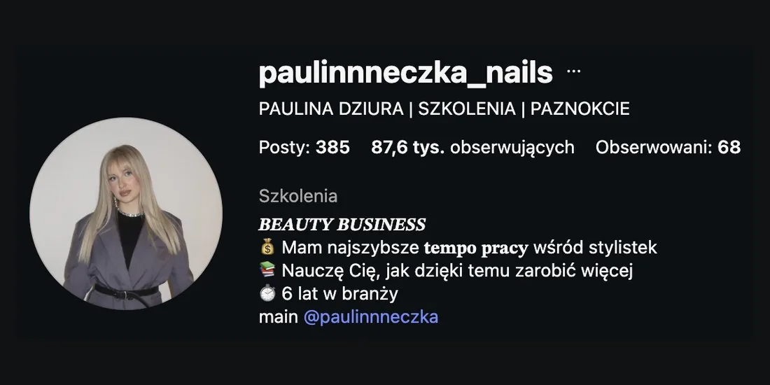 Client profile with 87 thousand followers