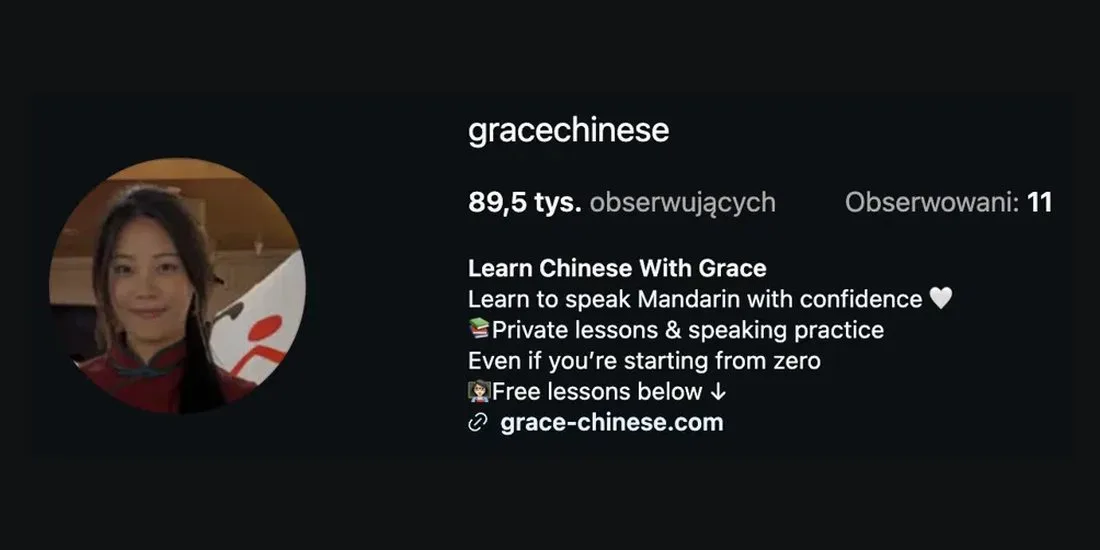 Zrzut ekranu z konta @gracechinese: Dziewięć miesięcy później, 89,5 tys.