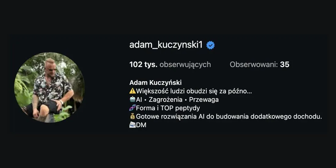 Zrzut ekranu z konta @adam_kuczynski1: 102 tys. po resecie