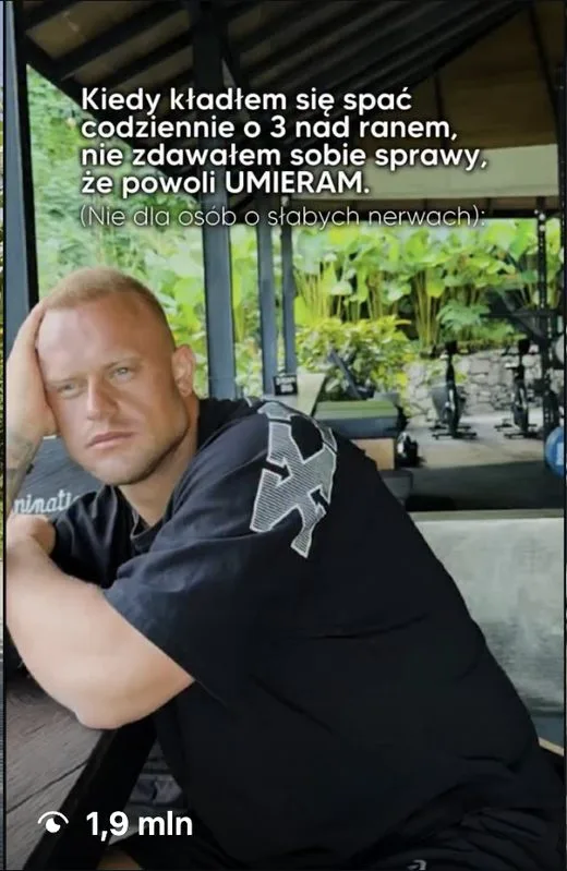 Zrzut ekranu z konta @adam_kuczynski1: 1,9 mln wyświetleń