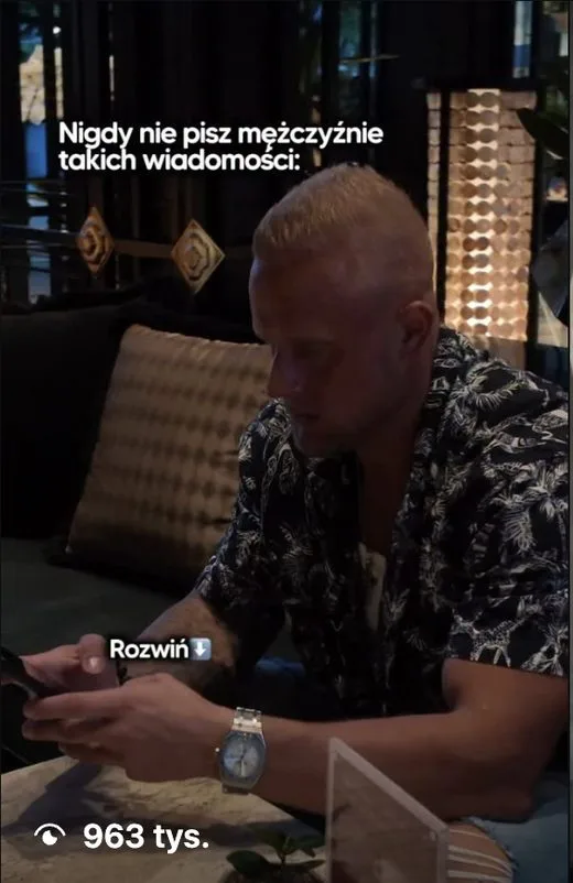 Zrzut ekranu z konta @adam_kuczynski1: 963 tys. wyświetleń
